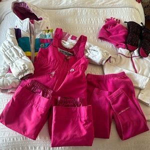 Obemeyer Ski Jacket / Bibs White Pink